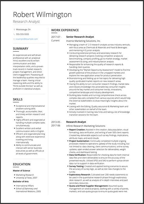 resume 2 column template