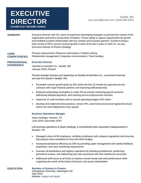 resume examples director level