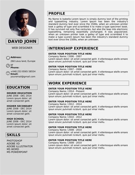 resume format 2 pages