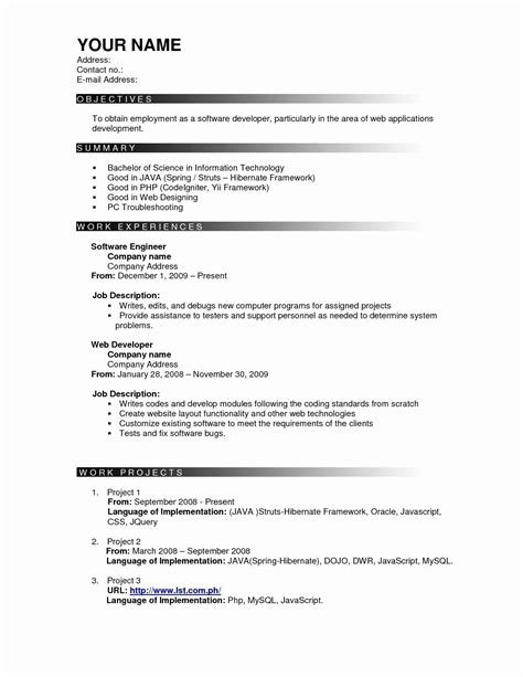 resume format 3 years experience