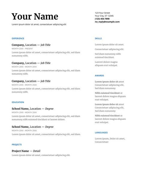 resume template docs