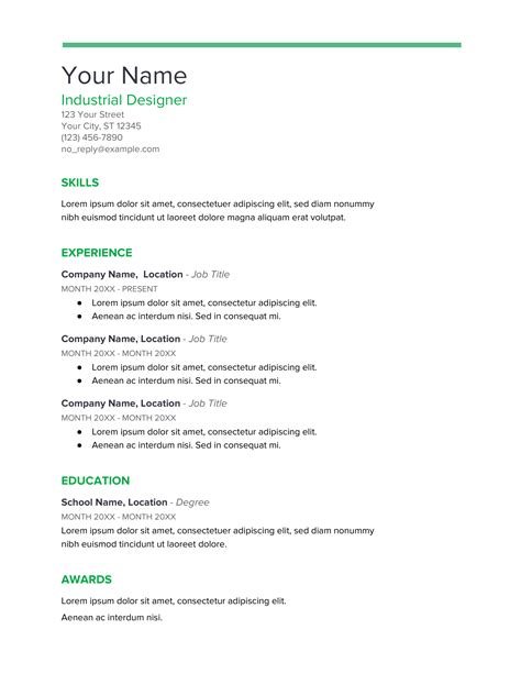 resume template google docs download