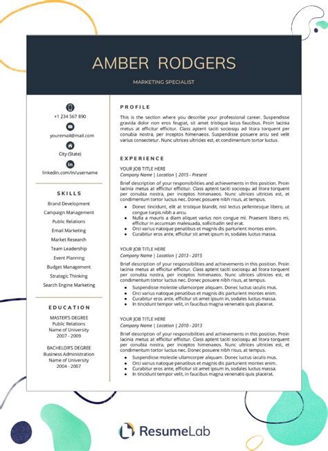 resume template google docs free