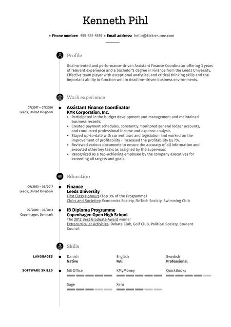 resume work experience samples