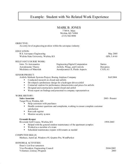 student resume sample no experience