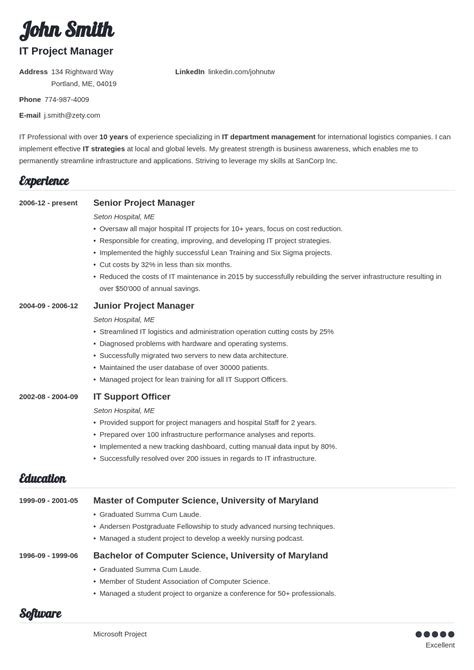 top 5 resume format